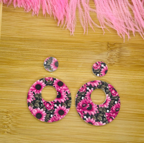 Pink Sunflower and Plaid