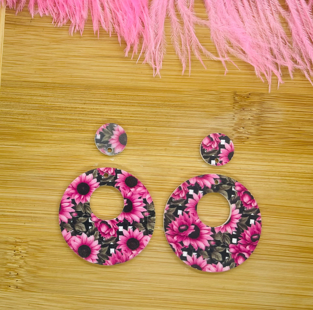 Pink Sunflower and Plaid