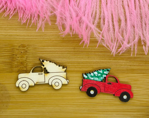 Unfinished Wooden Red Truck