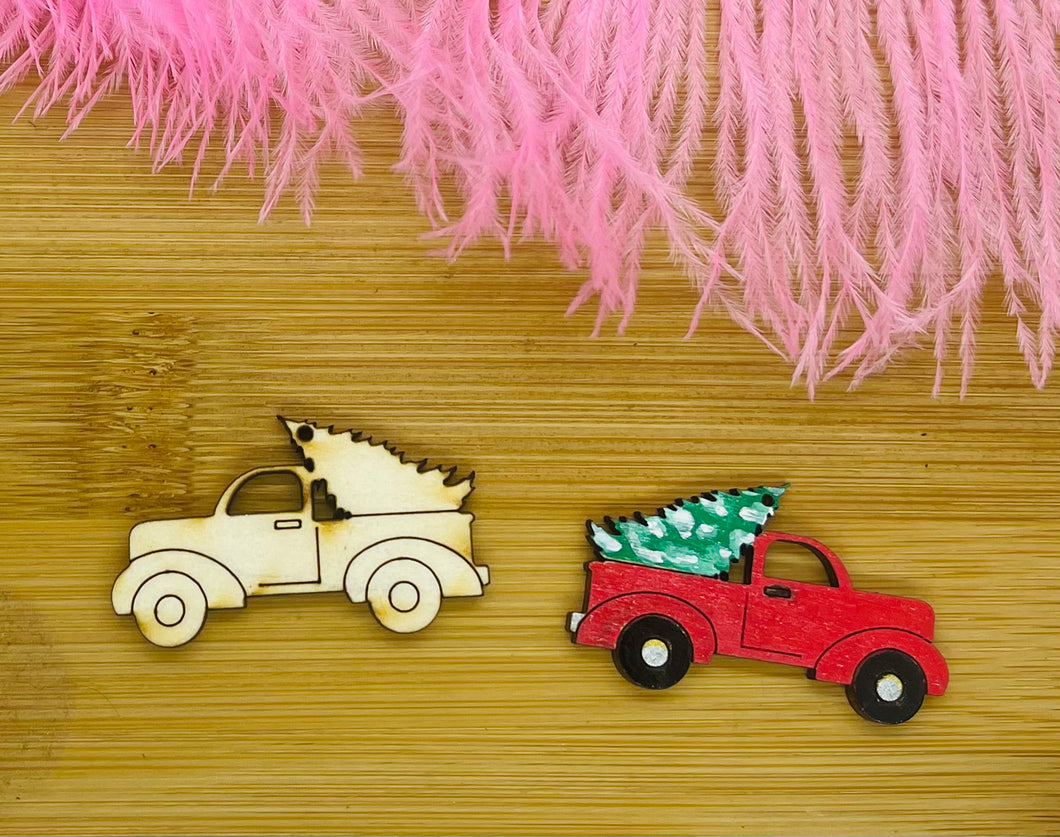 Unfinished Wooden Red Truck