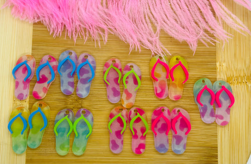 Neon leopard Flip Flops
