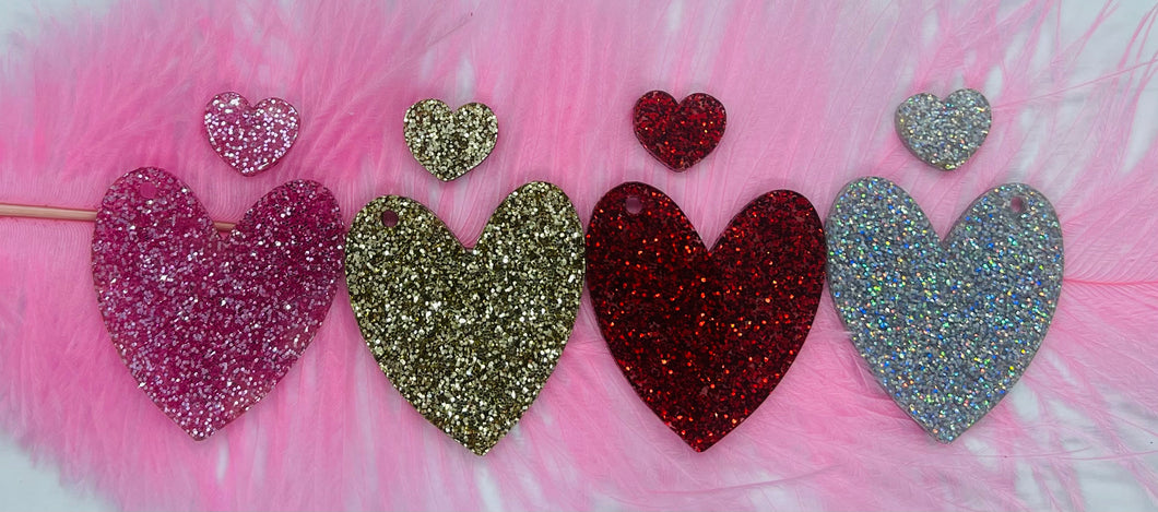 Glitter Hearts Acrylic