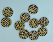 Load image into Gallery viewer, Sunflowers and Stripes 12 mm round or 13x18 Drop