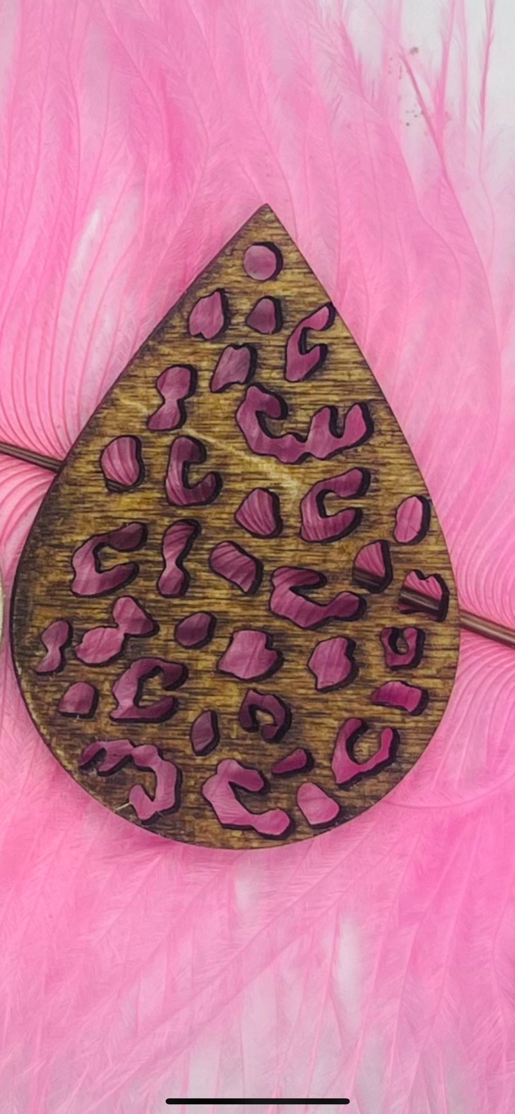 Leopard Cut Out Tear Drop Dangle