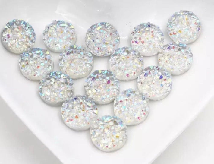 Crystal White Sparkle Druzy