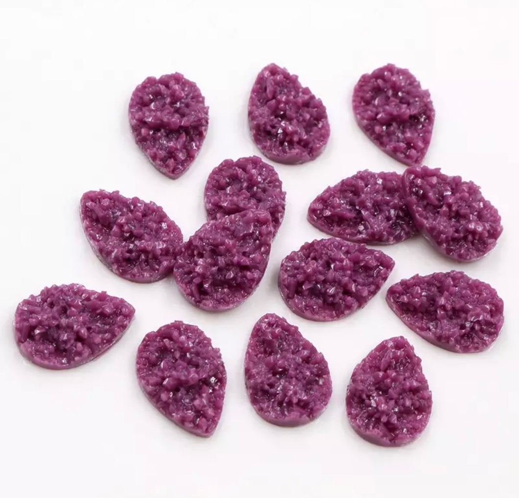 Dark Purple Drop Style Druzy 13x18 mm