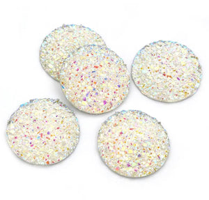25 mm Glittered Textured Druzy