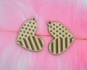 Heart Flag Wood Blank