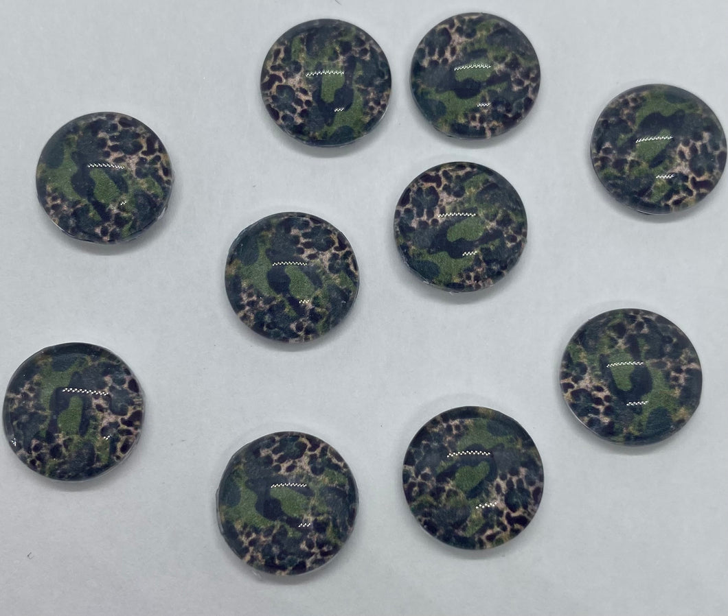 Leopard/Camo Print 12 mm round or 13x18 Drop
