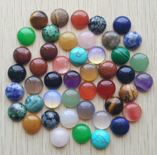 12 mm Round Semi Precious Mixed 10 Pc Lot