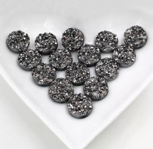 Gunmetal Druzy (8,10,or 12 ‘m)