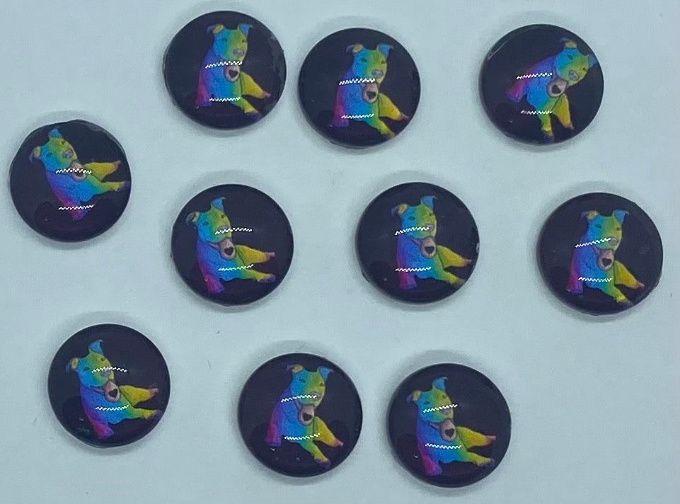 Rainbow Pitbull Cabochon