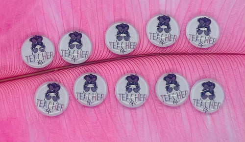 Teacher Life Leopard Print Messy Bun