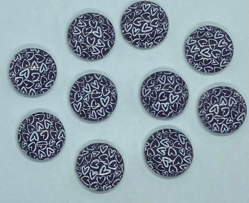 White Hearts (12 mm round or 12 mm heart)