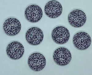 White Hearts (12 mm round or 12 mm heart)