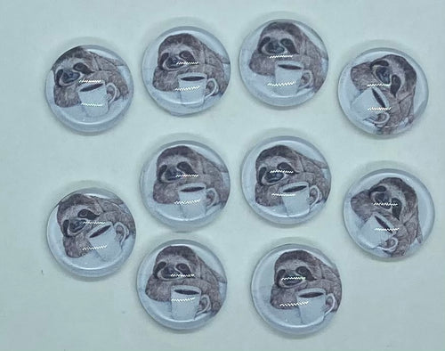 Sloth Drinking Coffee Cabochon