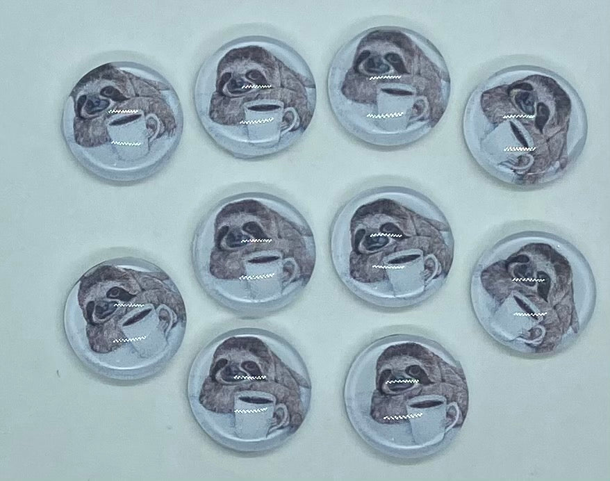 Sloth Drinking Coffee Cabochon