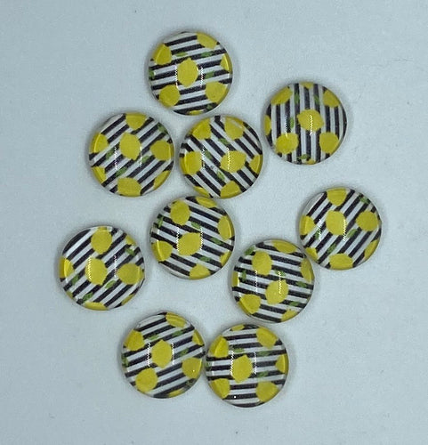 Lemon and Stripes Cabochon