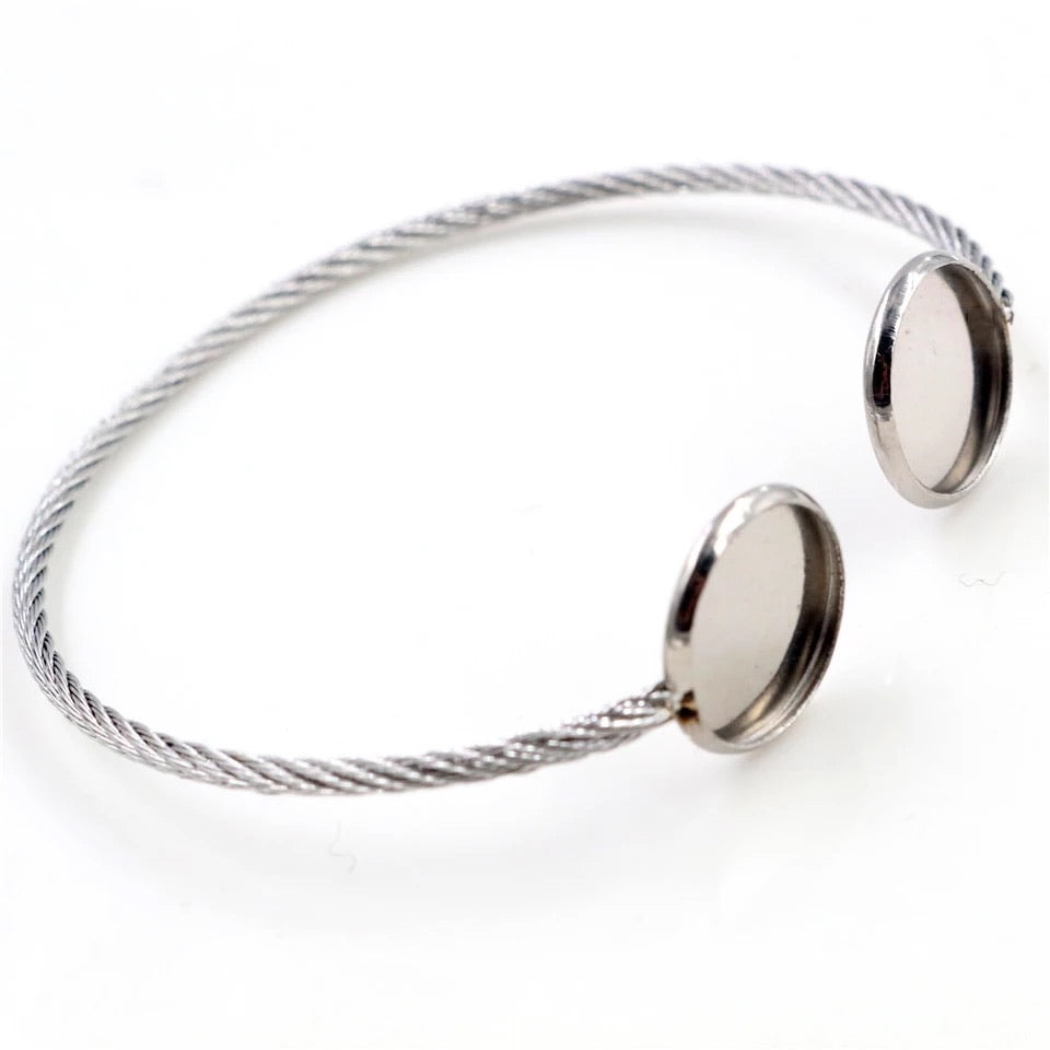 Double 12mm Round  Bangle Base