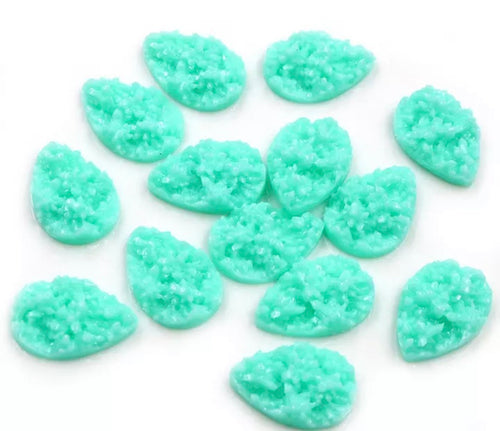 Aqua Drop Style Druzy 13x18 mm