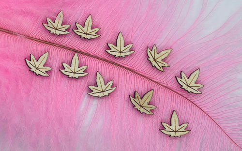 Marijuana Leaf Stud Blank 10 pcs