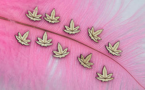 Marijuana Leaf Stud Blank 10 pcs