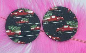 Red Truck on Wood