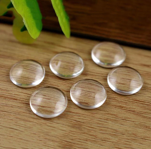 BULK 12 mm or 10mm Clear Glass Cabochon (200 pcs)