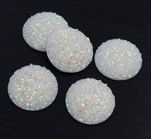 25 mm Glittered Textured Druzy