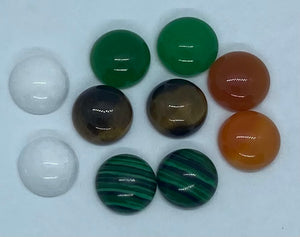 12 mm Round Semi Precious Mixed 10 Pc Lot