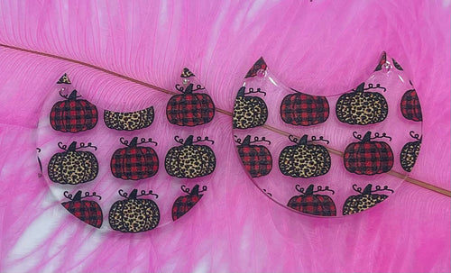 Crescent Leopard and Buffalo Plaid Pumpkin