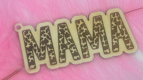 Cow Print Mama Keychain