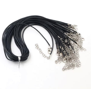 Black Leather Necklace (10 pieces)