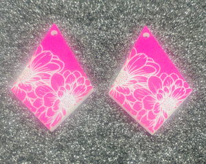 Long Diamond Floral Engraved