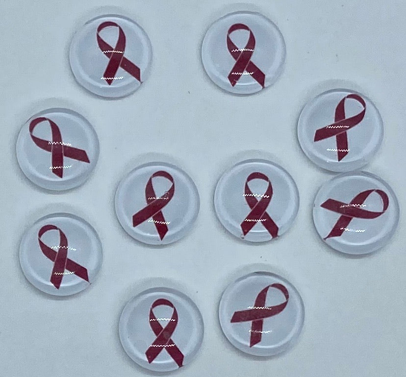 Maroon Ribbon Cabochon