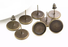 Load image into Gallery viewer, BULK 12 mm Bezel  (200 pcs) Silver, Gunmetal, Gold, Rose Gold, or Antique Gold