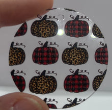 Load image into Gallery viewer, Leopard and Buffalo Plaid Pumpkin Circle Acrylic