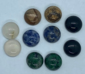 12 mm Round Semi Precious Mixed 10 Pc Lot