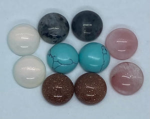 12 mm Round Semi Precious Mixed 10 Pc Lot