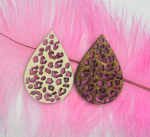 Leopard Cut Out Tear Drop Dangle