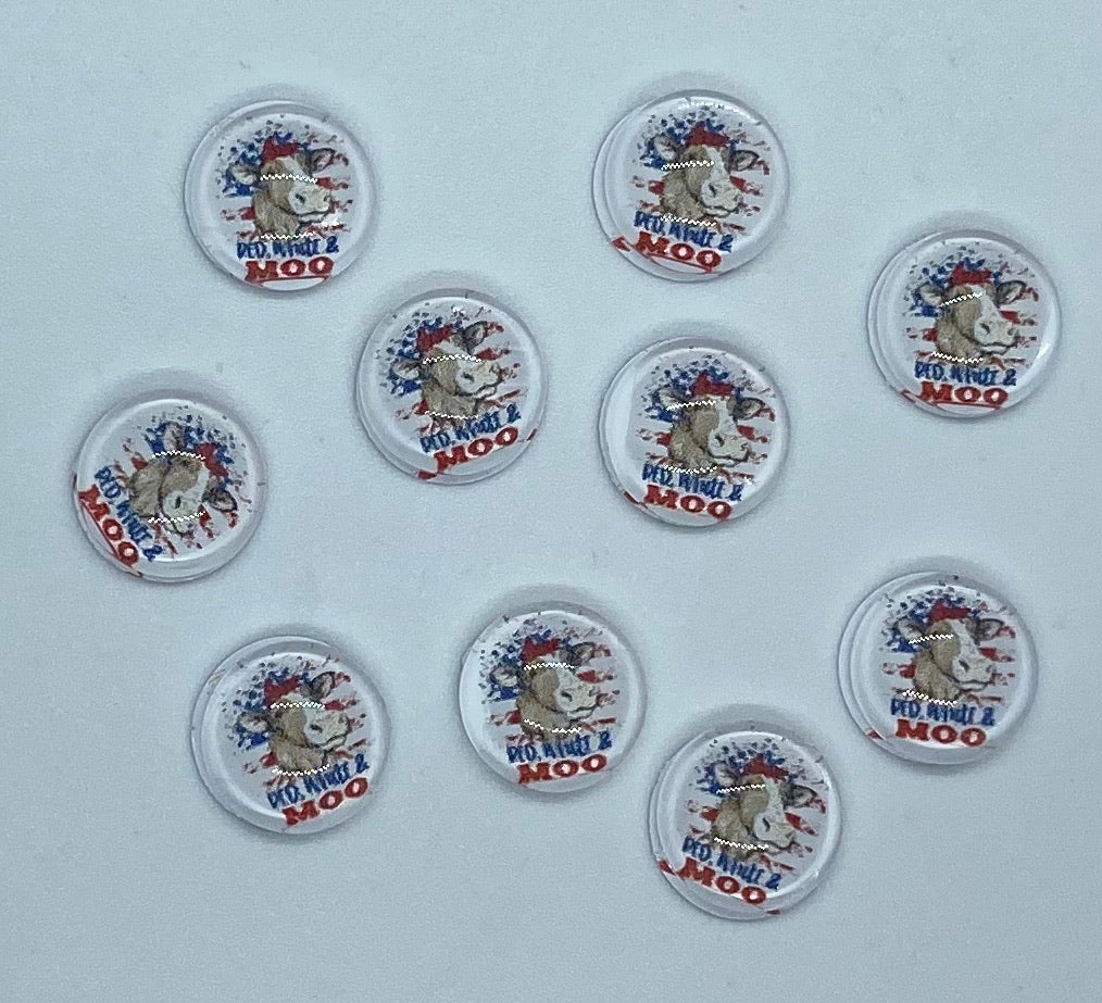 Red, White & Moo Cabochon
