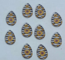 Load image into Gallery viewer, Sunflowers and Stripes 12 mm round or 13x18 Drop