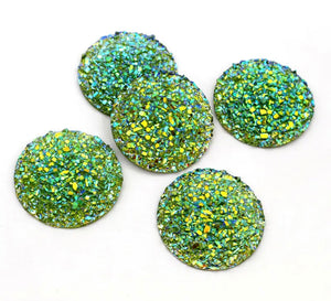 25 mm Glittered Textured Druzy