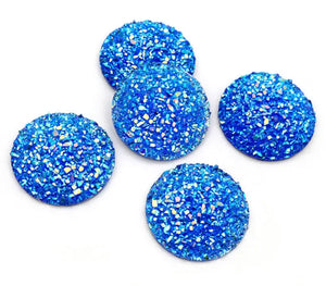 25 mm Glittered Textured Druzy