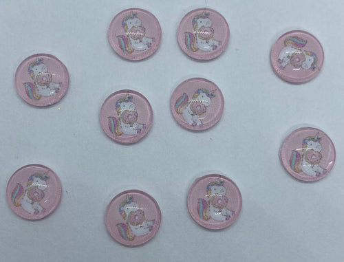 Unicorn Eating a Donut Cabochon