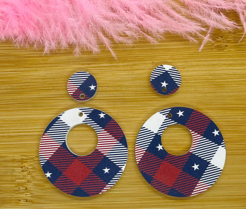 Patriotic Plaid Open Circle