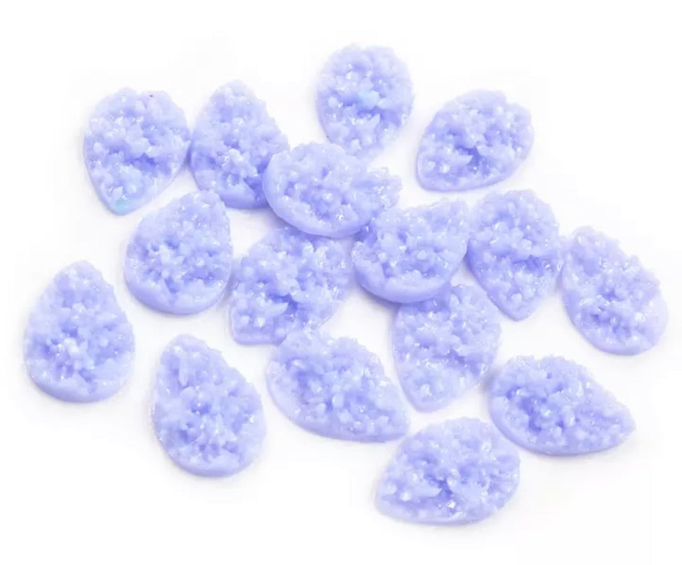 Lavender Drop Style Druzy 13x18mm