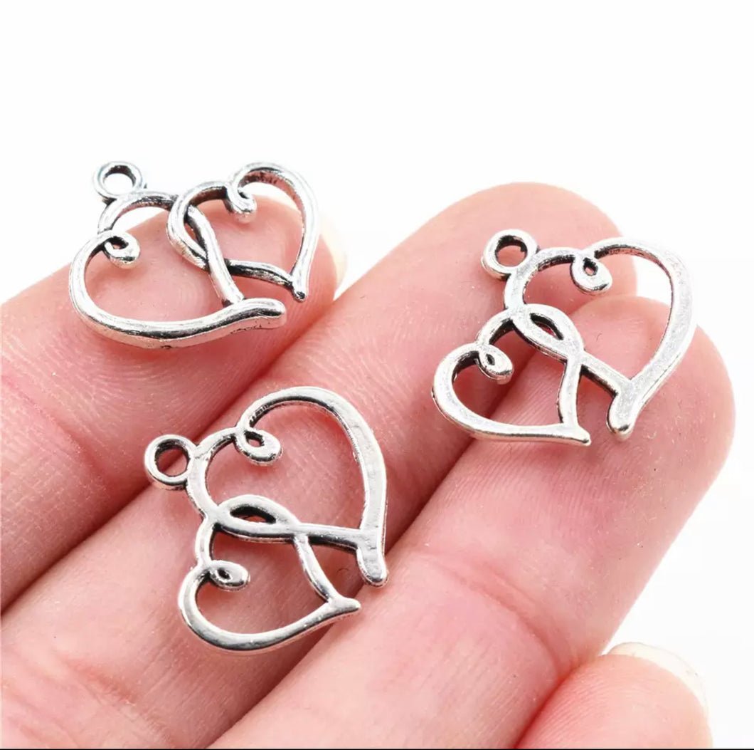 Double Heart Charm