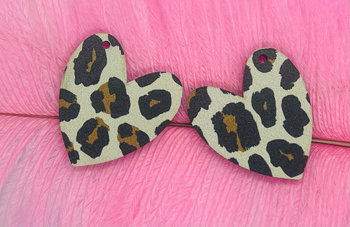 Double Sided Leopard Heart Acrylic