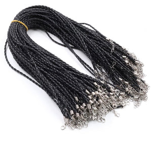 Black Leather Necklace (10 pieces)